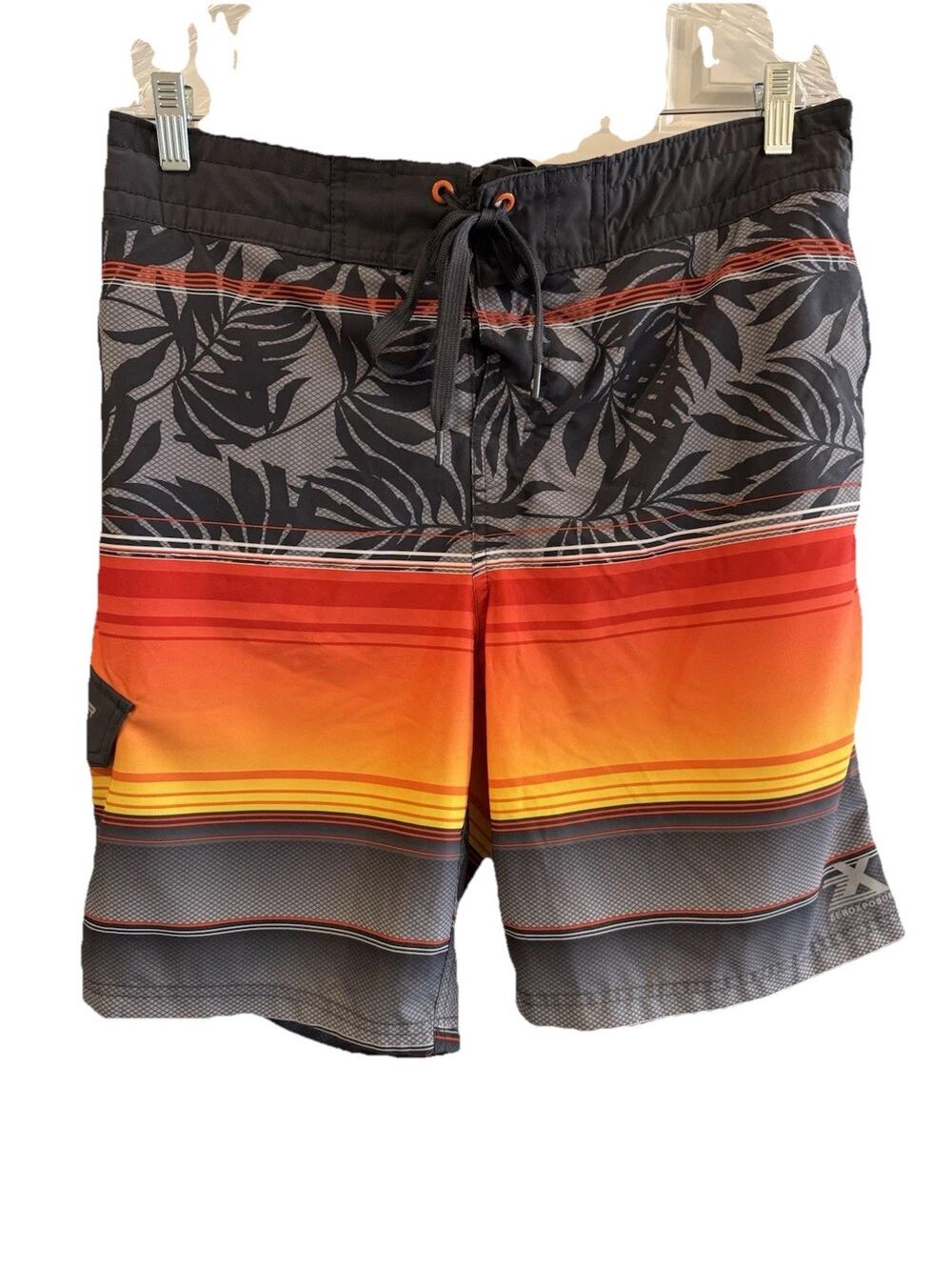 ZeroXposur Swim Trunks Men’s Size Large Orange/Gray/Blk With Lining